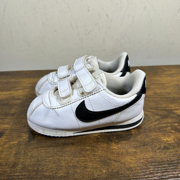 Nike Cortez Basic SL White Black 904769-102 Athletic Shoes Sneakers Kids Size 8c - Picture 3 of 8